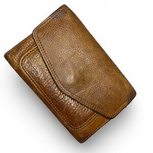 Vintage Brown Leather Y2K - Fossil Bifold Wallet - Women’s Card Hand Purse - OS